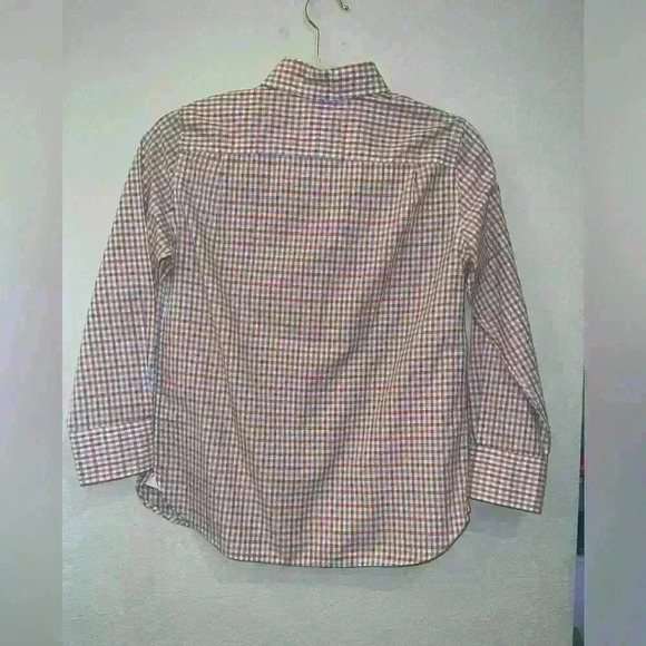 Crewcuts Boys Button Down Shirt Size 8 Orange & Blue Gingham - Picture 2 of 3